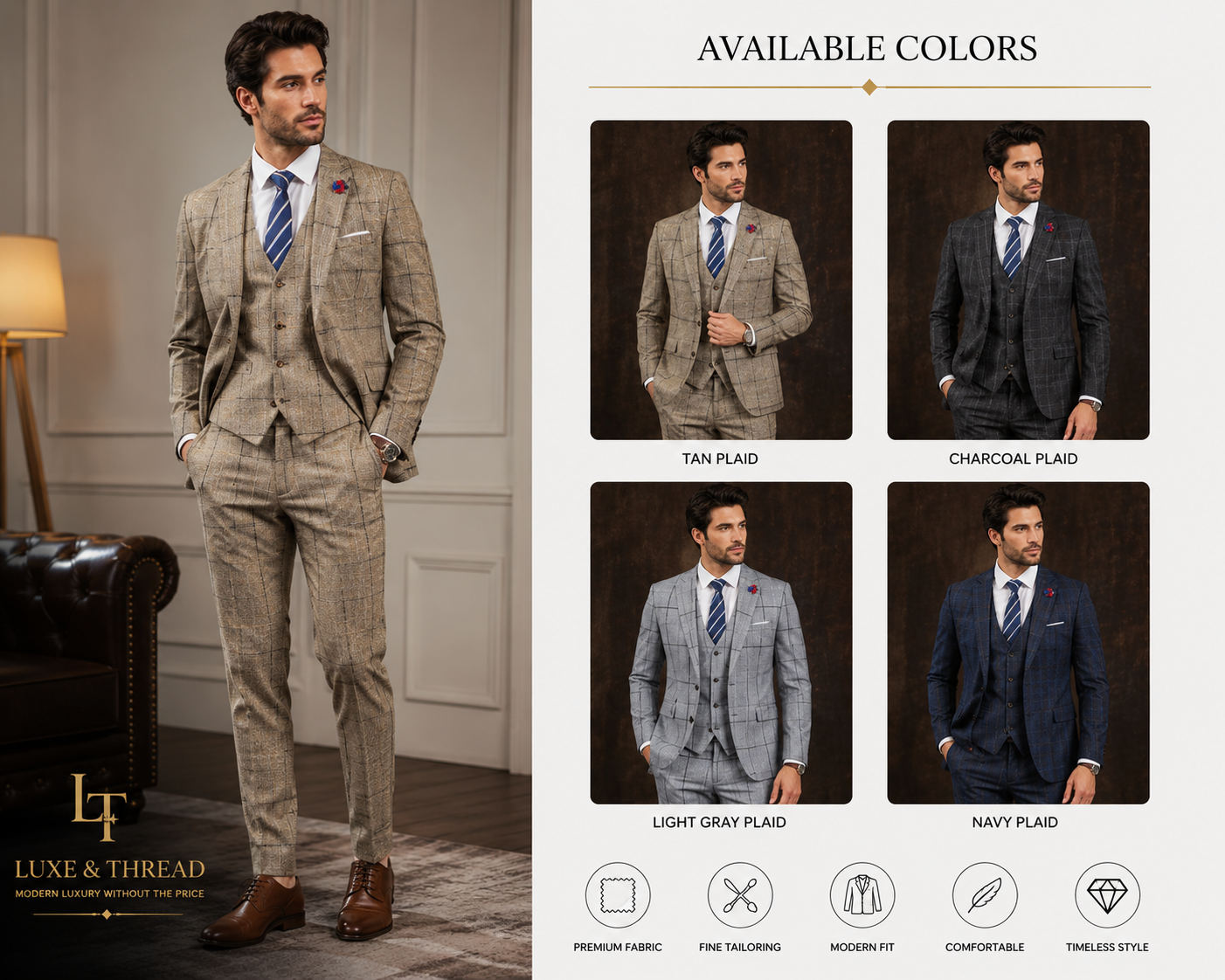 Men's Premium Three-Piece Business Suit