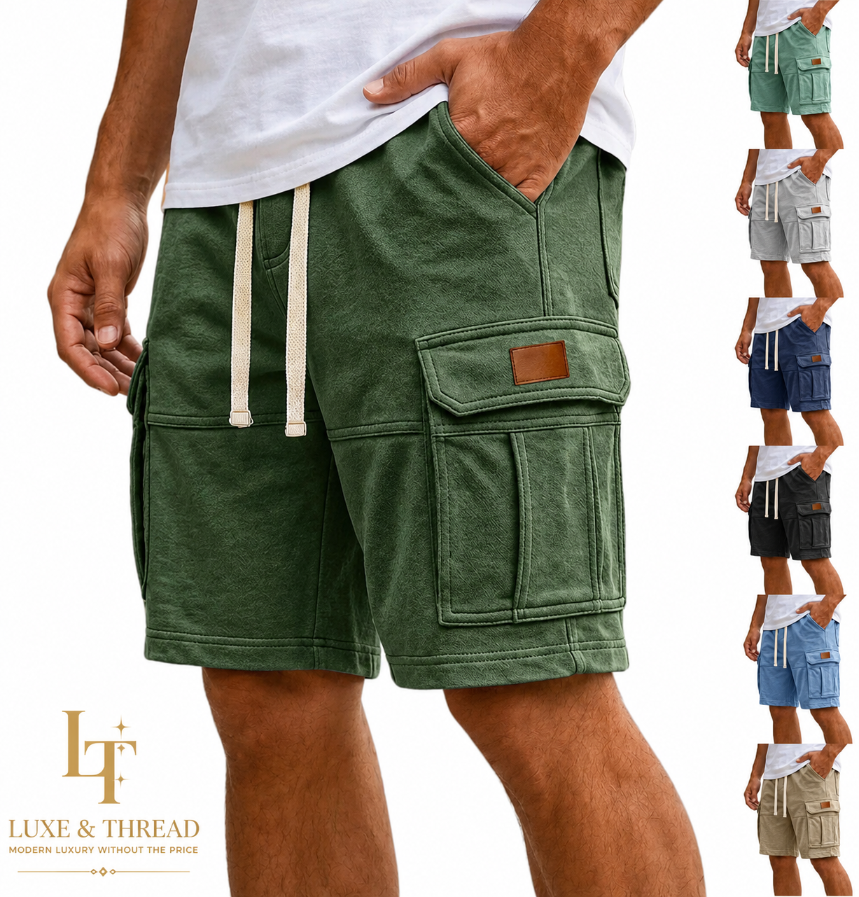 Men's Vintage Cargo Shorts with Utility Pockets