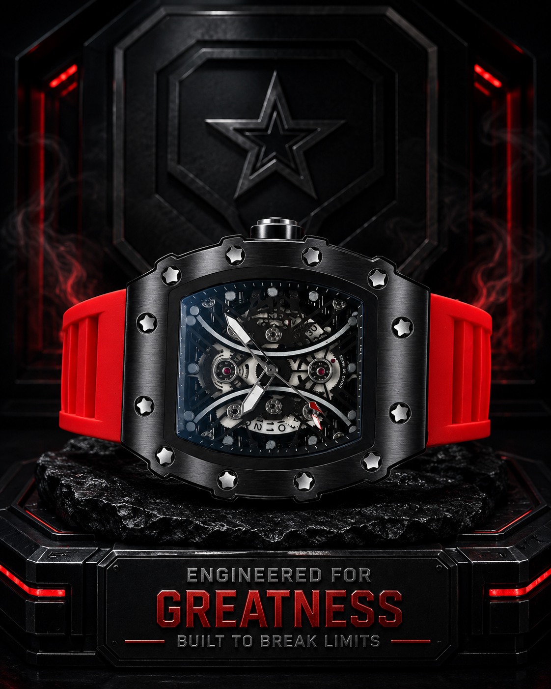 Men's Skeleton Quartz Sport Watch