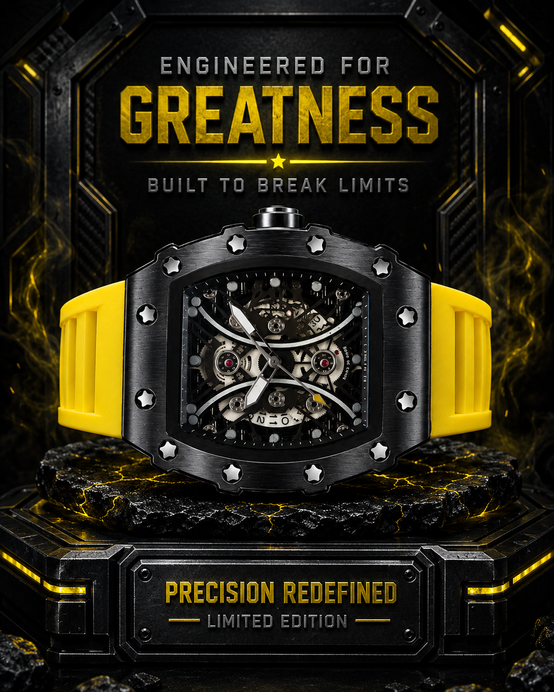 Men's Skeleton Quartz Sport Watch