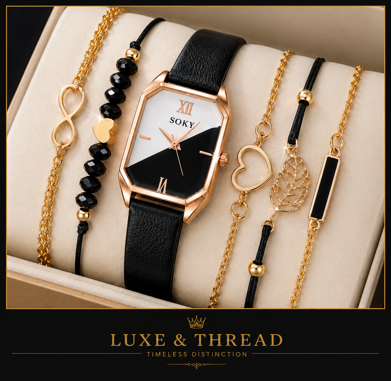 Women's Elegant Rhinestone Watch & Jewelry Set