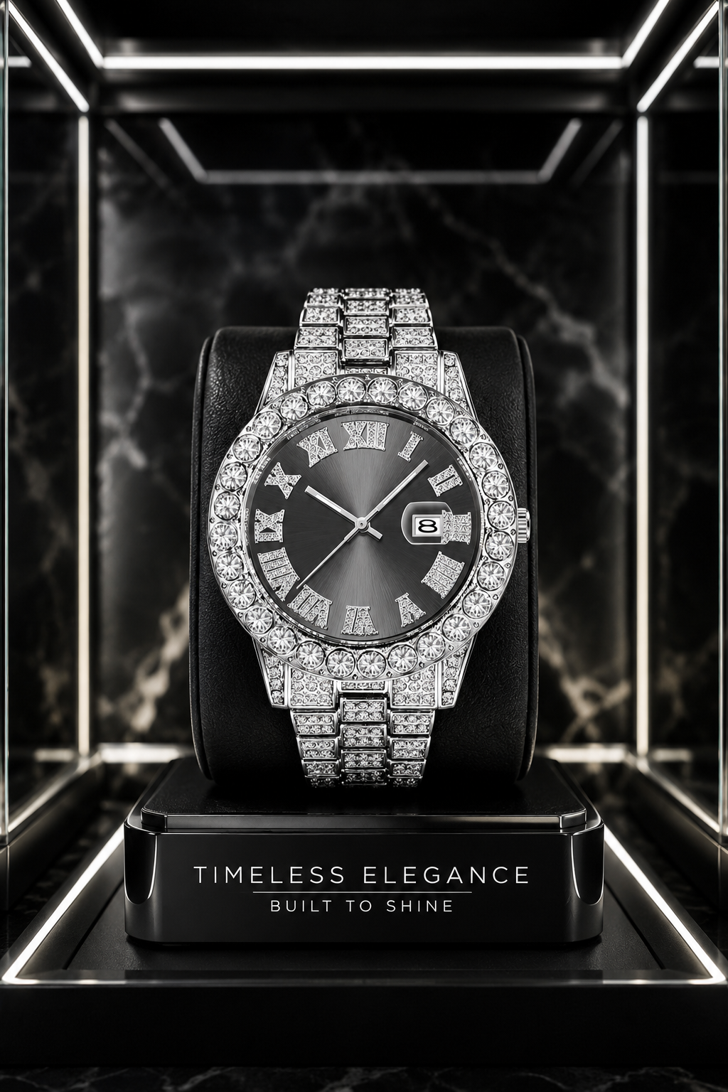 Men's Iced Out Full Rhinestone Hip Hop Watch