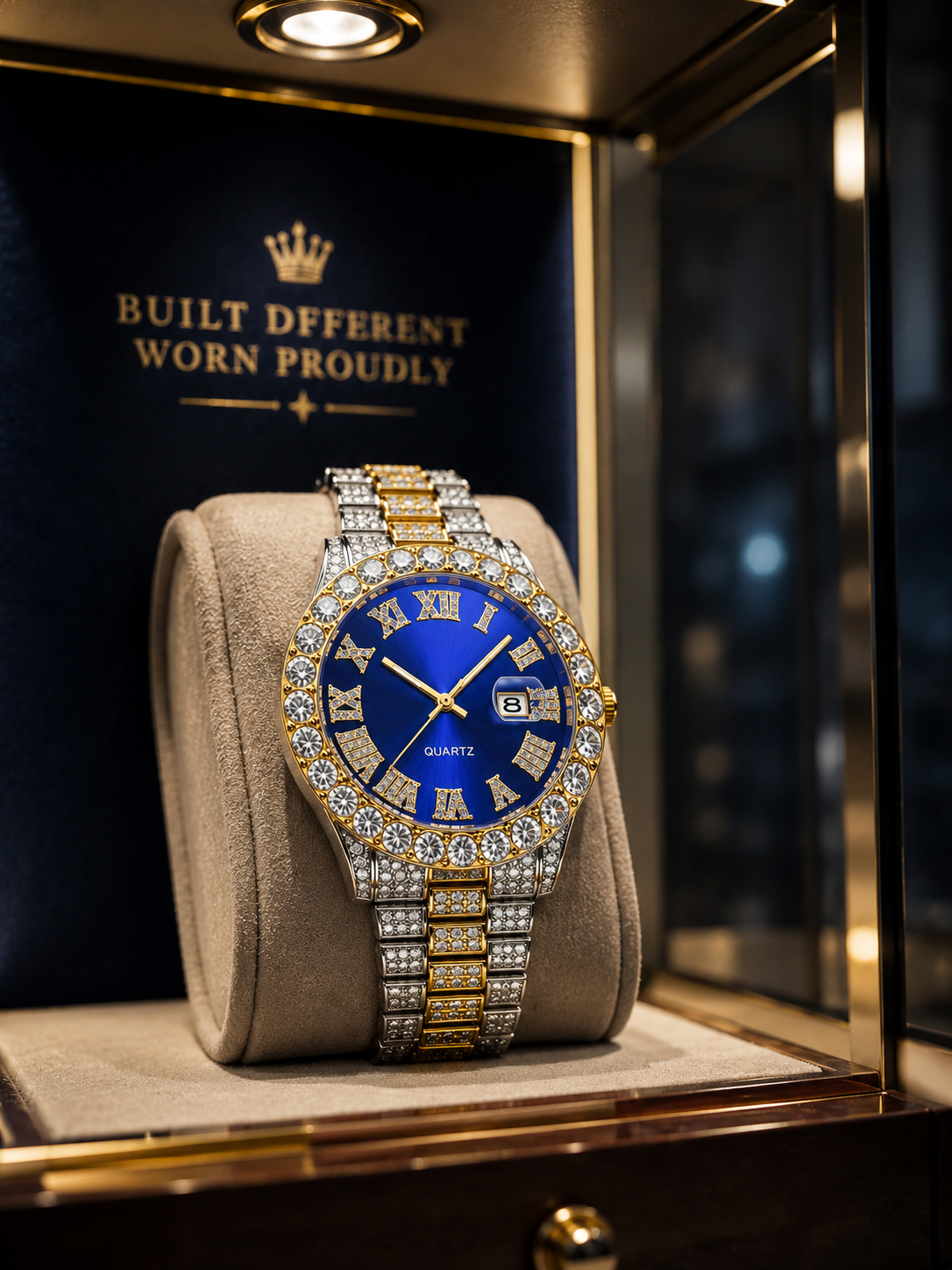 Men's Iced Out Hip Hop Watch & Bracelet Set