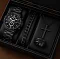 Men's Luxury Watch, Necklace, Bracelet & Ring Set