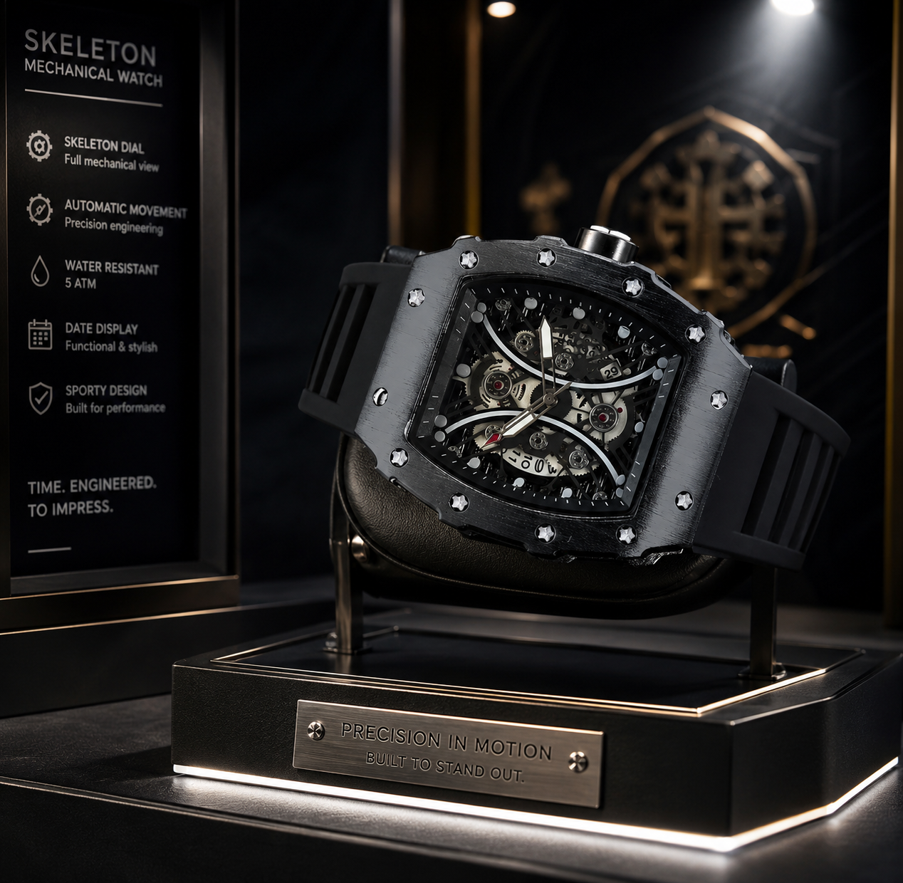 Men's Skeleton Quartz Sport Watch