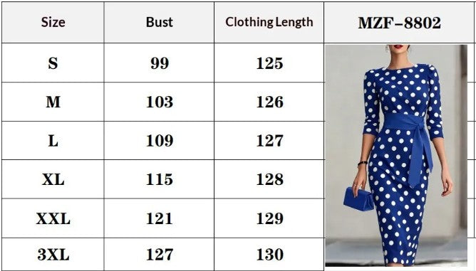 Retro Polka Dot Belted Midi Dress