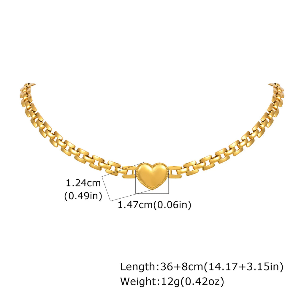 Gold Heart Pendant Necklace