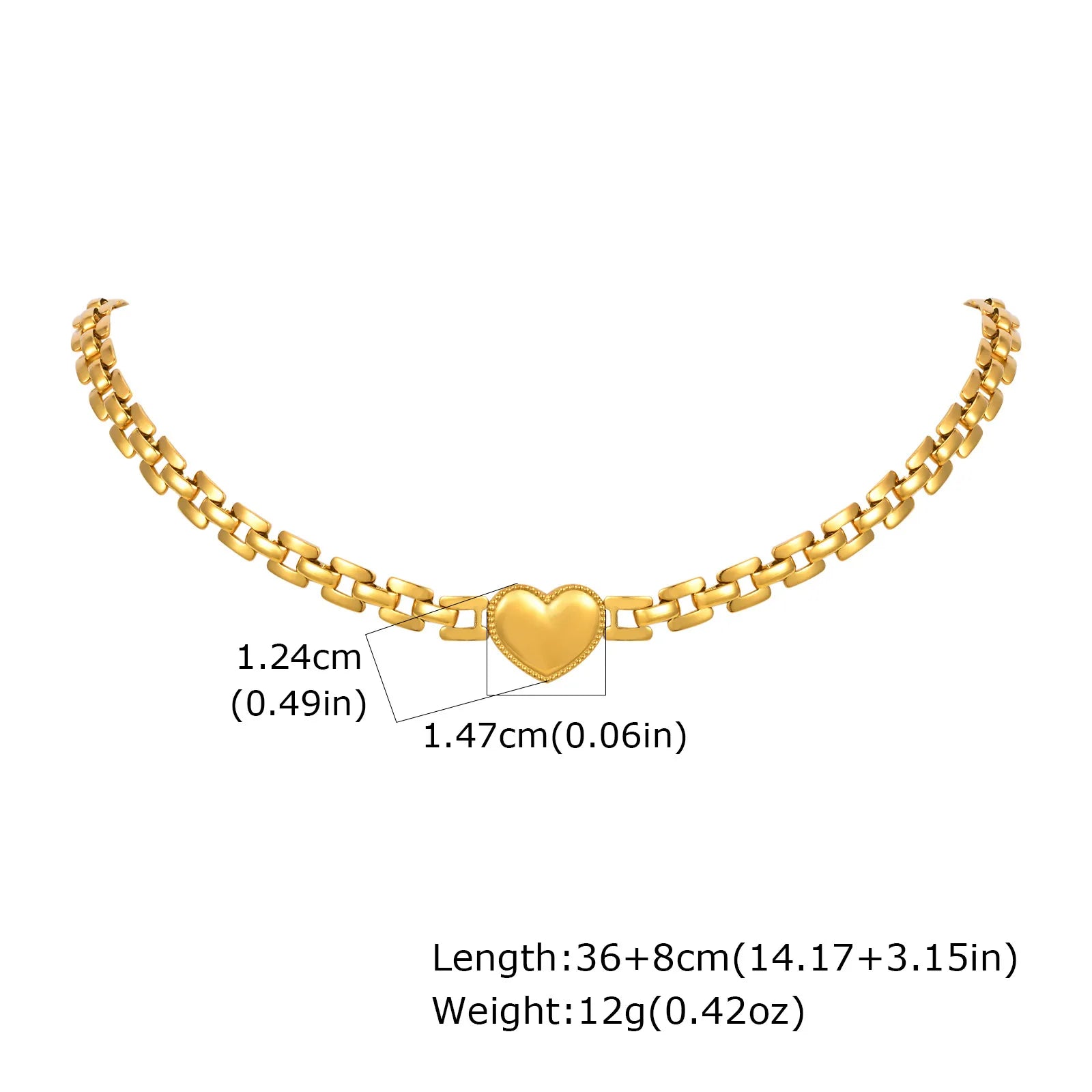Gold Heart Pendant Necklace