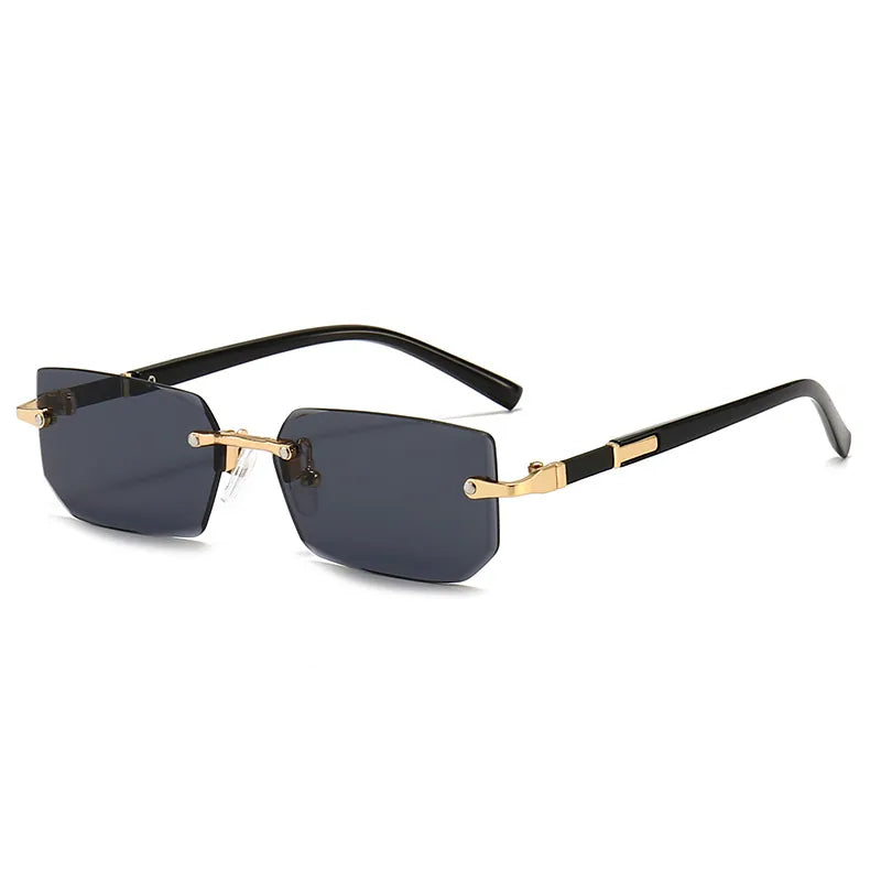 Rimless Rectangular Vintage Sunglasses