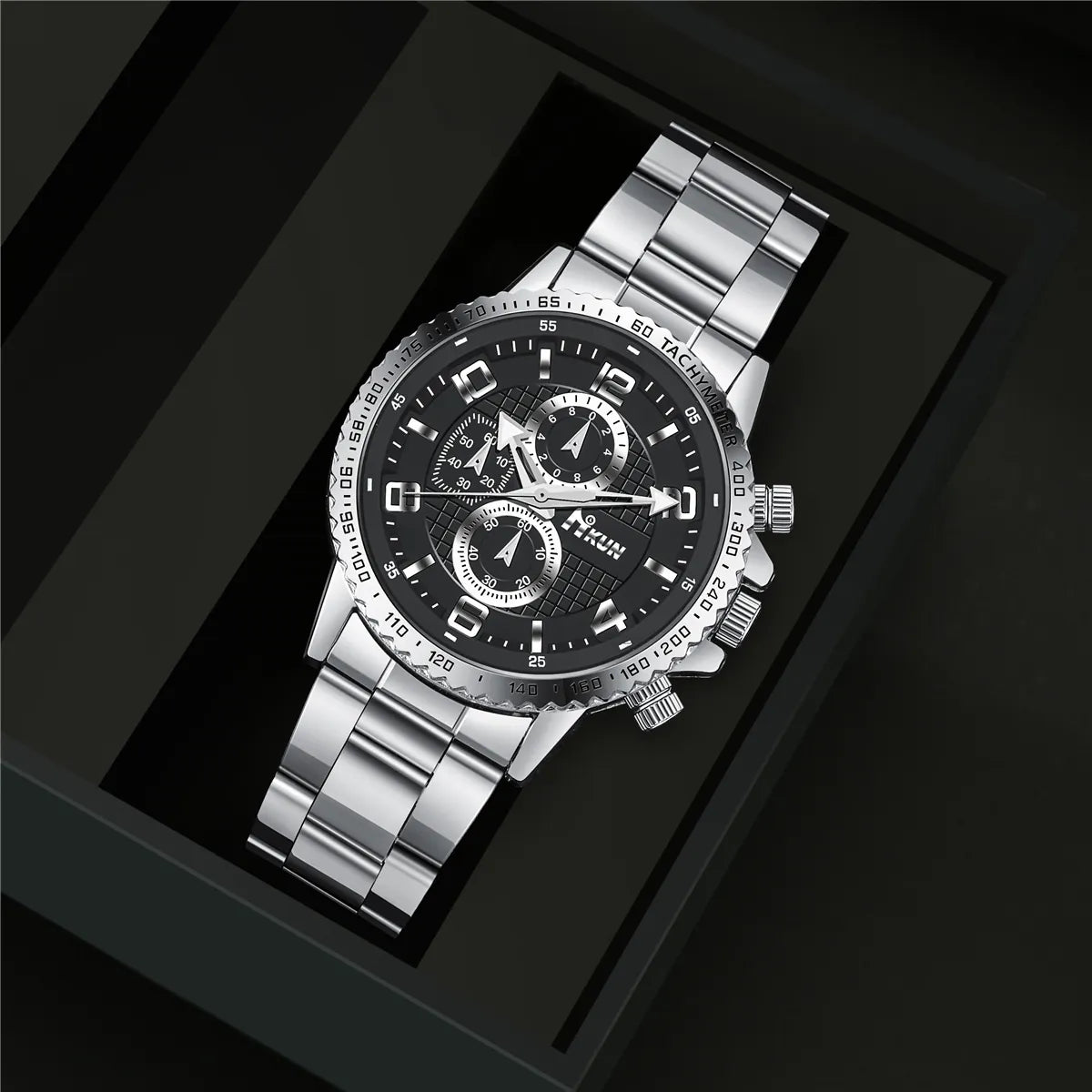 Men's Luxury Watch, Necklace, Bracelet & Ring Set