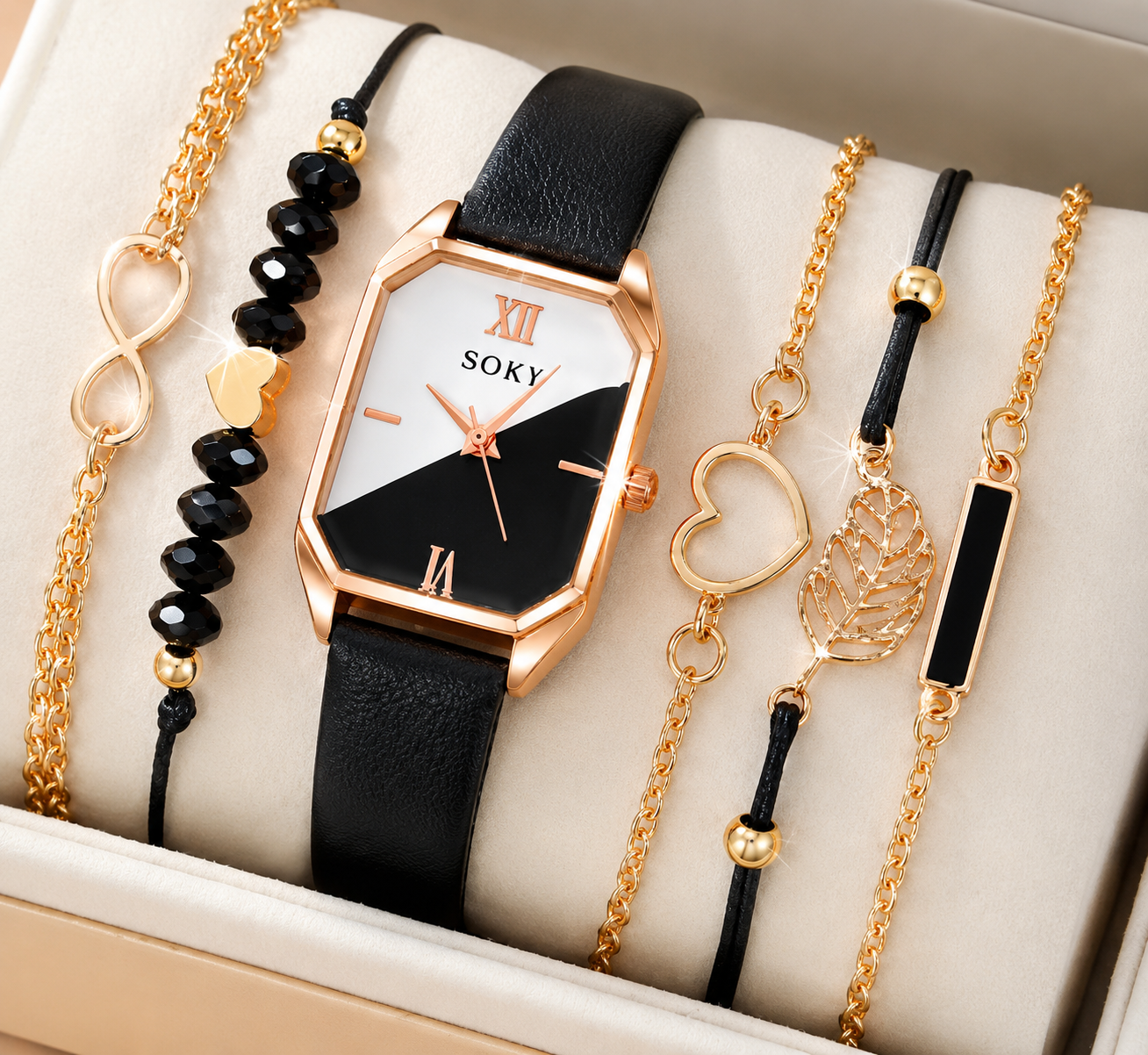 Women's Elegant Rhinestone Watch & Jewelry Set