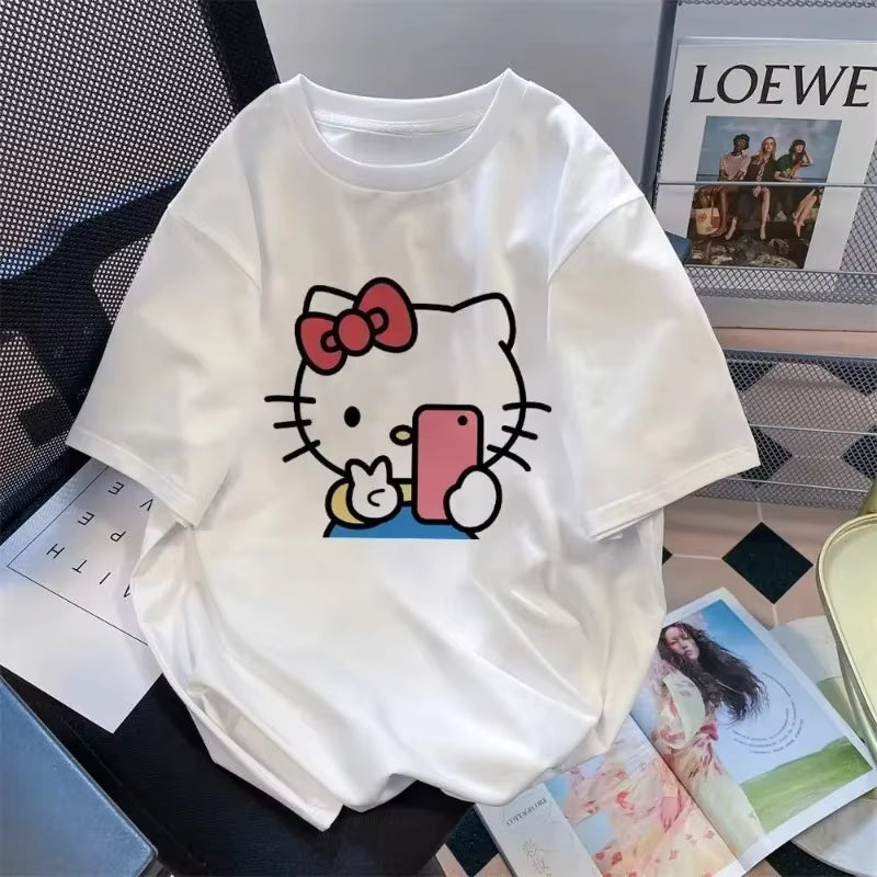 Y2K Hello Kitty Crop Top – Girls Vintage Punk Tank