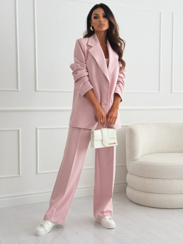 Women's Professional Blazer & Trousers Suit Set – Long Sleeve, Full Length